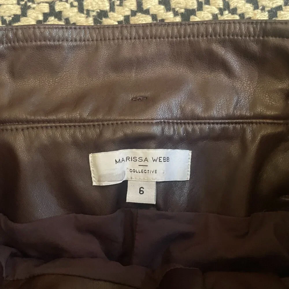 Marissa Webb x RTR Split-Hem Faux Leather Pants – Purple – Size 6 - Picture 8 of 10